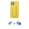 MARSİLYAN™- iPhone 12 Pro Kılıf Akış Doku - Siyah 3D Antistatik Seramik Nano Ekran Koruyucu + Shine Kamera Lens Koruma Cam - GI
