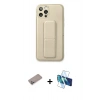 MARSİLYAN™- iPhone 12 Pro Kılıf Akış Doku - Siyah 3D Antistatik Seramik Nano Ekran Koruyucu + Shine Kamera Lens Koruma Cam - SABE
