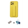 MARSİLYAN™- iPhone 12 Pro Kılıf Akış Doku - Siyah 3D Antistatik Seramik Nano Ekran Koruyucu + Shine Kamera Lens Koruma Cam - SABE
