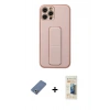 MARSİLYAN™- iPhone 12 Pro Kılıf Akış Doku - Siyah 6D Mat Seramik Hayalet Nano Ekran Koruyucu + Metal Kamera Lens Koruma Cam - AKYL