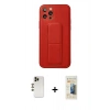 MARSİLYAN™- iPhone 12 Pro Kılıf Akış Doku - Siyah 6D Mat Seramik Hayalet Nano Ekran Koruyucu + Shine Kamera Lens - GD