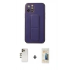 MARSİLYAN™- iPhone 12 Pro Kılıf Akış Doku - Siyah 6D Mat Seramik Hayalet Nano Ekran Koruyucu + Shine Kamera Lens - GD