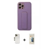 MARSİLYAN™- iPhone 12 Pro Kılıf Akış Doku - Siyah 6D Mat Seramik Hayalet Nano Ekran Koruyucu + Shine Kamera Lens - GD