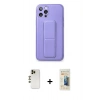 MARSİLYAN™- iPhone 12 Pro Kılıf Akış Doku - Siyah 6D Mat Seramik Hayalet Nano Ekran Koruyucu + Shine Kamera Lens - GD