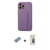 MARSİLYAN™- iPhone 12 Pro Kılıf Akış Doku - Siyah 6D Mat Seramik Hayalet Nano Ekran Koruyucu + Shine Kamera Lens Koruma Cam - GS