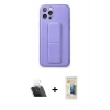 MARSİLYAN™- iPhone 12 Pro Kılıf Akış Doku - Siyah 6D Mat Seramik Hayalet Nano Ekran Koruyucu + Kamera Lens Koruma Cam - SF
