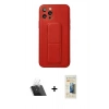MARSİLYAN™- iPhone 12 Pro Kılıf Akış Doku - Siyah 6D Mat Seramik Hayalet Nano Ekran Koruyucu + Kamera Lens Koruma Cam - SF
