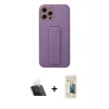 MARSİLYAN™- iPhone 12 Pro Kılıf Akış Doku - Siyah 6D Mat Seramik Hayalet Nano Ekran Koruyucu + Kamera Lens Koruma Cam - SF