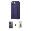 MARSİLYAN™- iPhone 12 Pro Kılıf Akış Doku - Siyah 6D Mat Seramik Hayalet Nano Ekran Koruyucu + Neon Fosforlu Kamera Lens - MI