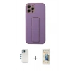 MARSİLYAN™- iPhone 12 Pro Kılıf Akış Doku - Siyah 6D Mat Seramik Hayalet Nano Ekran Koruyucu + Shine Kamera Lens - MI