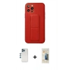 MARSİLYAN™- iPhone 12 Pro Kılıf Akış Doku - Siyah 6D Mat Seramik Hayalet Nano Ekran Koruyucu + Shine Kamera Lens - MI