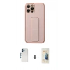 MARSİLYAN™- iPhone 12 Pro Kılıf Akış Doku - Siyah 6D Mat Seramik Hayalet Nano Ekran Koruyucu + Shine Kamera Lens - MI