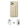 MARSİLYAN™- iPhone 12 Pro Kılıf Akış Doku - Siyah 6D Mat Seramik Hayalet Nano Ekran Koruyucu + Shine Kamera Lens - MI