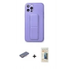 MARSİLYAN™- iPhone 12 Pro Kılıf Akış Doku - Siyah 6D Mat Seramik Hayalet Nano Ekran Koruyucu + Renkli Kamera Lens Koruma Cam - PE