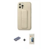 MARSİLYAN™- iPhone 12 Pro Kılıf Akış Doku - Siyah 6D Mat Seramik Hayalet Nano Ekran Koruyucu + Renkli Kamera Lens Koruma Cam - MI