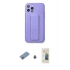 MARSİLYAN™- iPhone 12 Pro Kılıf Akış Doku - Siyah 6D Mat Seramik Hayalet Nano Ekran Koruyucu + Shine Kamera Lens Koruma Cam - PE