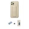 MARSİLYAN™- iPhone 12 Pro Kılıf Akış Doku - Siyah 6D Mat Seramik Hayalet Nano Ekran Koruyucu + Shine Kamera Lens Koruma Cam - MI