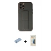MARSİLYAN™- iPhone 12 Pro Kılıf Akış Doku - Siyah 6D Mat Seramik Hayalet Nano Ekran Koruyucu + Shine Kamera Lens Koruma Cam - MI