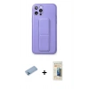 MARSİLYAN™- iPhone 12 Pro Kılıf Akış Doku - Siyah 6D Mat Seramik Hayalet Nano Ekran Koruyucu + Shine Kamera Lens Koruma Cam - MI