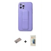MARSİLYAN™- iPhone 12 Pro Kılıf Akış Doku - Siyah 6D Mat Seramik Hayalet Nano Ekran Koruyucu + Shine Kamera Lens Koruma Cam - SABE