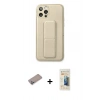 MARSİLYAN™- iPhone 12 Pro Kılıf Akış Doku - Siyah 6D Mat Seramik Hayalet Nano Ekran Koruyucu + Shine Kamera Lens Koruma Cam - SABE