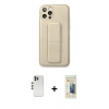 MARSİLYAN™- iPhone 12 Pro Kılıf Akış Doku - Siyah 6D Mat Seramik Hayalet Nano Ekran Koruyucu + Shine Kamera Lens - GS