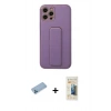 MARSİLYAN™- iPhone 12 Pro Kılıf Akış Doku - Siyah 6D Mat Seramik Hayalet Nano Ekran Koruyucu + Shine Kamera Lens Koruma Cam - MI