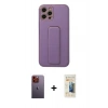 MARSİLYAN™- iPhone 12 Pro Kılıf Akış Doku - Siyah 6D Mat Seramik Hayalet Nano Ekran Koruyucu + Neon Fosforlu Kamera Lens - TU