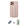 MARSİLYAN™- iPhone 12 Pro Kılıf Akış Doku - Siyah Polymer Nano Ekran Koruyucu + Metal Kamera Lens Koruma Cam - AKYL