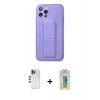MARSİLYAN™- iPhone 12 Pro Kılıf Akış Doku - Siyah Polymer Nano Ekran Koruyucu + Shine Kamera Lens - GD