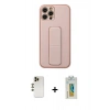 MARSİLYAN™- iPhone 12 Pro Kılıf Akış Doku - Siyah Polymer Nano Ekran Koruyucu + Shine Kamera Lens - GD