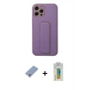 MARSİLYAN™- iPhone 12 Pro Kılıf Akış Doku - Siyah Polymer Nano Ekran Koruyucu + Metal Kamera Lens Koruma Cam - KUYL