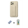 MARSİLYAN™- iPhone 12 Pro Kılıf Akış Doku - Siyah Polymer Nano Ekran Koruyucu + Metal Kamera Lens Koruma Cam - KUYL