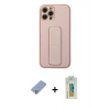 MARSİLYAN™- iPhone 12 Pro Kılıf Akış Doku - Siyah Polymer Nano Ekran Koruyucu + Metal Kamera Lens Koruma Cam - KUYL