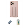 MARSİLYAN™- iPhone 12 Pro Kılıf Akış Doku - Siyah Polymer Nano Ekran Koruyucu + Metal Kamera Lens Koruma Cam - MI