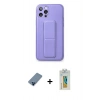 MARSİLYAN™- iPhone 12 Pro Kılıf Akış Doku - Siyah Polymer Nano Ekran Koruyucu + Metal Kamera Lens Koruma Cam - MI