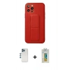 MARSİLYAN™- iPhone 12 Pro Kılıf Akış Doku - Siyah Polymer Nano Ekran Koruyucu + Mavi Shine Kamera Lens
