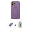 MARSİLYAN™- iPhone 12 Pro Kılıf Akış Doku - Siyah Polymer Nano Ekran Koruyucu + Metal Kamera Lens Koruma Cam - AKYL