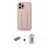 MARSİLYAN™- iPhone 12 Pro Kılıf Akış Doku - Siyah Polymer Nano Ekran Koruyucu + Renkli Kamera Lens Koruma Cam - MI