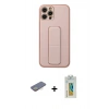 MARSİLYAN™- iPhone 12 Pro Kılıf Akış Doku - Siyah Polymer Nano Ekran Koruyucu + Renkli Kamera Lens Koruma Cam - SI