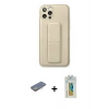 MARSİLYAN™- iPhone 12 Pro Kılıf Akış Doku - Siyah Polymer Nano Ekran Koruyucu + Renkli Kamera Lens Koruma Cam - SI