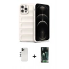 MARSİLYAN™- iPhone 12 Pro Kılıf Atlas Koleksiyonu - Şeffaf 360 Full Body Arka Koruyucu + Shine Kamera Lens - GS