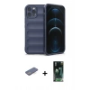 MARSİLYAN™- iPhone 12 Pro Kılıf Atlas Koleksiyonu - Şeffaf 360 Full Body Arka Koruyucu + Renkli Kamera Lens Koruma Cam - MI