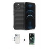 MARSİLYAN™- iPhone 12 Pro Kılıf Atlas Koleksiyonu - Şeffaf 360 Full Body Arka Koruyucu + Shine Kamera Lens - MI