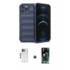 MARSİLYAN™- iPhone 12 Pro Kılıf Atlas Koleksiyonu - Şeffaf 360 Full Body Arka Koruyucu + Shine Kamera Lens - MI