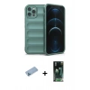 MARSİLYAN™- iPhone 12 Pro Kılıf Atlas Koleksiyonu - Şeffaf 360 Full Body Arka Koruyucu + Shine Kamera Lens Koruma Cam - MI