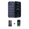 MARSİLYAN™- iPhone 12 Pro Kılıf Atlas Koleksiyonu - Şeffaf 360 Full Body Arka Koruyucu + Neon Fosforlu Kamera Lens - SI