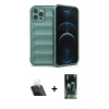 MARSİLYAN™- iPhone 12 Pro Kılıf Atlas Koleksiyonu - Şeffaf 360 Full Body Arka Koruyucu + Kamera Lens Koruma Cam - SF
