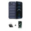 MARSİLYAN™- iPhone 12 Pro Kılıf Atlas Koleksiyonu - Şeffaf 360 Full Body Arka Koruyucu + Kamera Lens Koruma Cam - SF