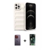 MARSİLYAN™- iPhone 12 Pro Kılıf Atlas Koleksiyonu - Şeffaf 360 Full Body Arka Koruyucu + Neon Fosforlu Kamera Lens - TU